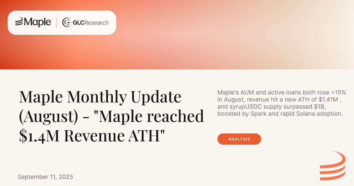 Maple Monthly Update (August) – "Maple reached $1.4M Revenue ATH"